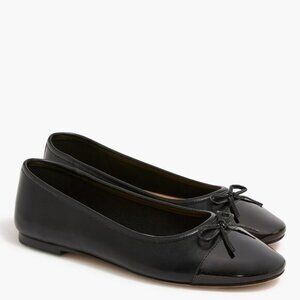 J. Crew Black Flats with Bow Detail